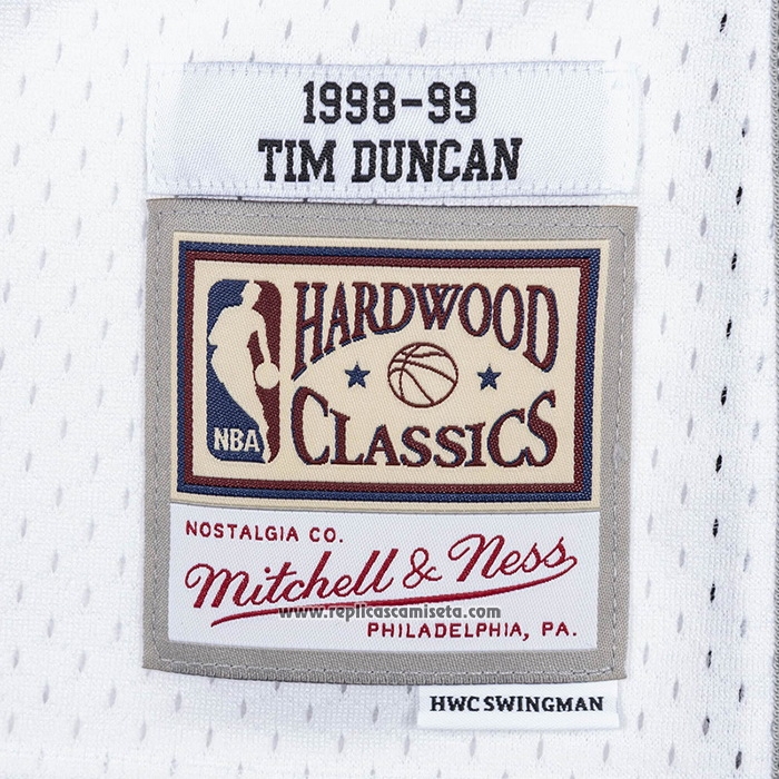 Camiseta San Antonio Spurs Tim Duncan #21 Mitchell & Ness 1998-99 Blanco